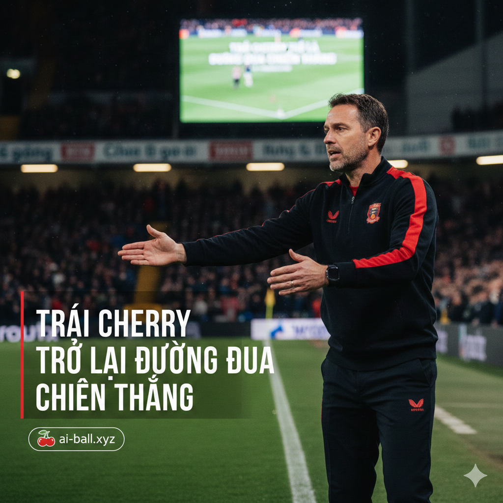 Cận cảnh huấn luyện viên Andoni Iraola của Bournemouth trên đường biên với vẻ mặt đầy suy tư và quyết tâm. Ông đang ra hiệu chỉ đạo chiến thuật cho các học trò trong bối cảnh đội hình thiếu vắng nhiều trụ cột như Lewis Cook và Marcos Senesi do án treo giò. Hình ảnh làm nổi bật sự căng thẳng và áp lực của trận đấu tối thứ Ba.